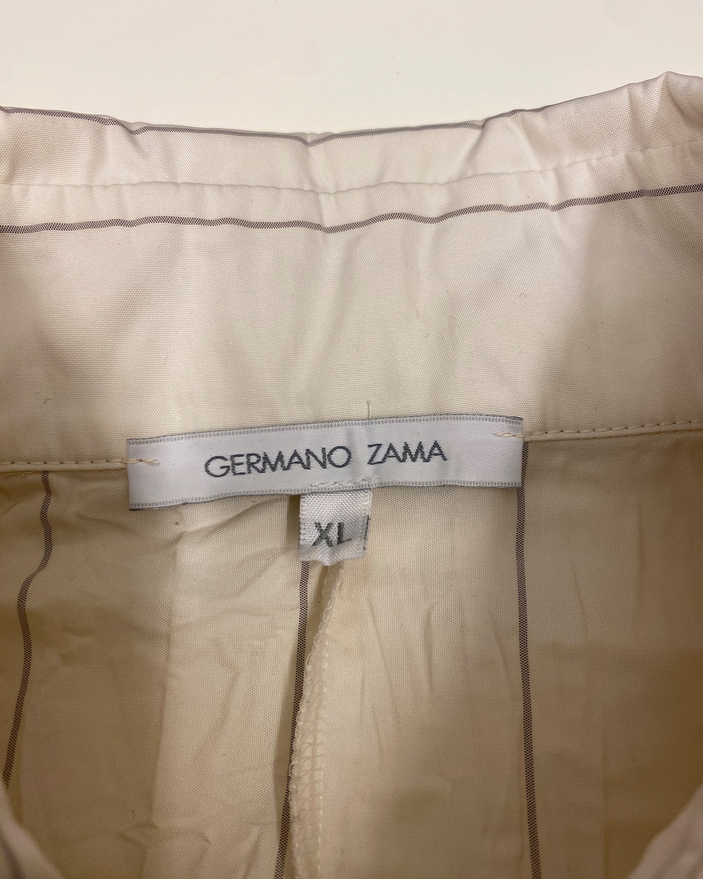Germano Zama 2000s Striped Crinkle Jacket White Beige