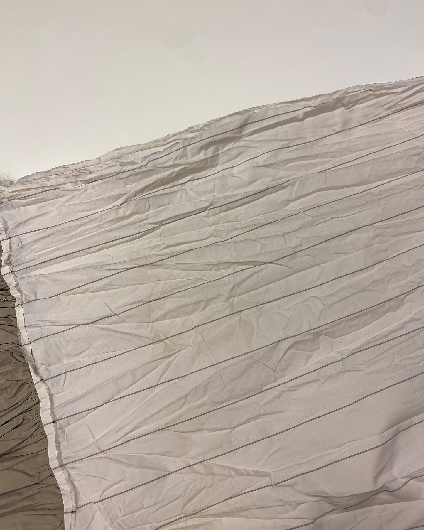 Germano Zama 2000s Striped Crinkle Jacket and Skirt Set White Beige