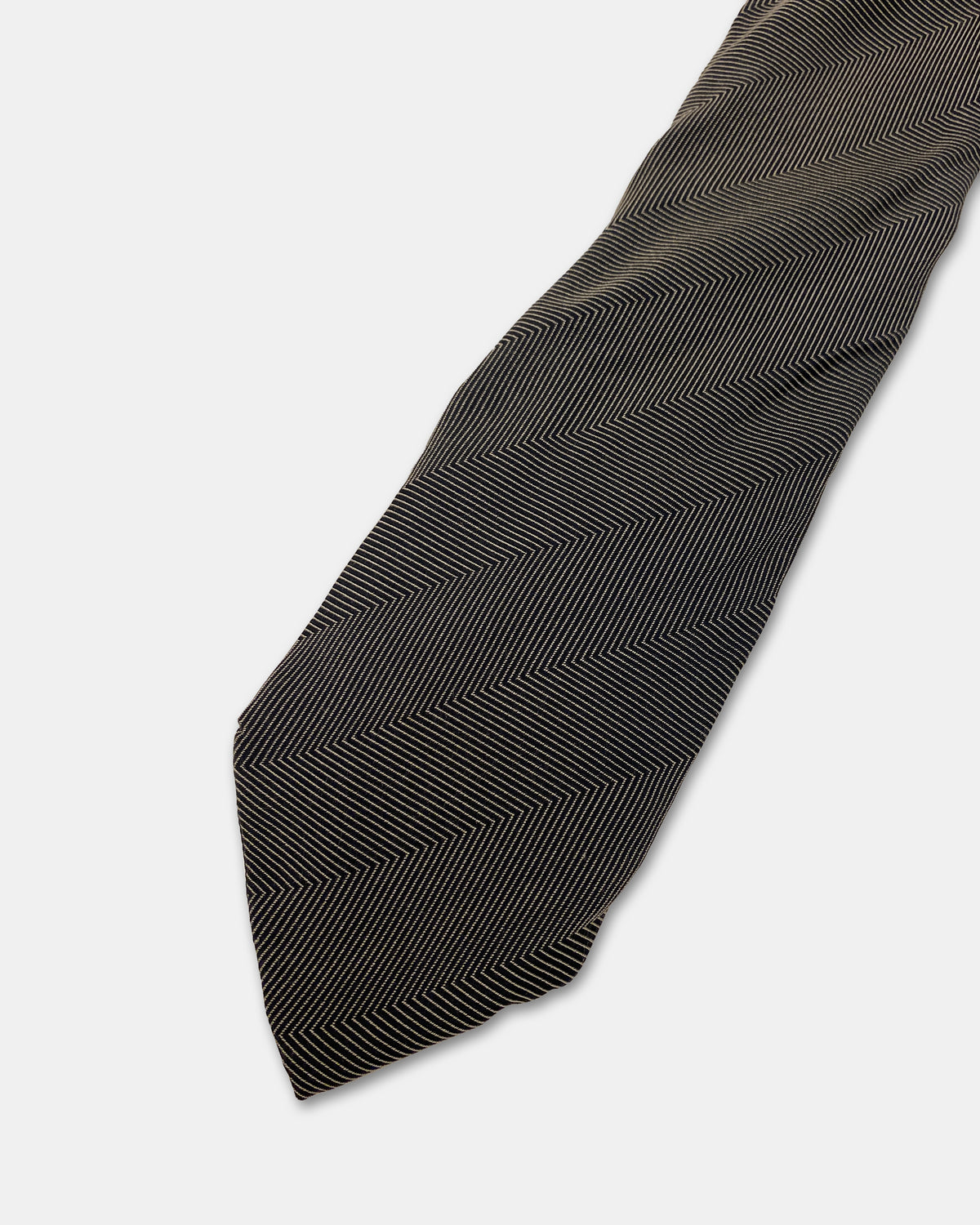 Giorgio Armani 1980s Hallucination Pattern Tie Dark Grey