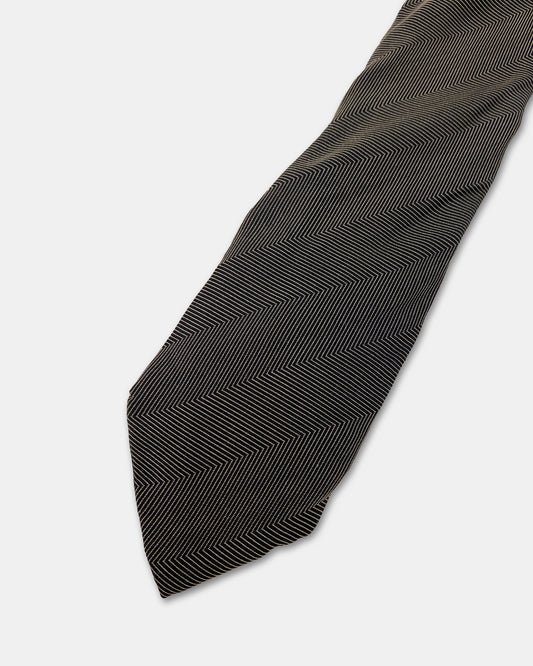 Giorgio Armani 1980s Hallucination Pattern Tie Dark Grey
