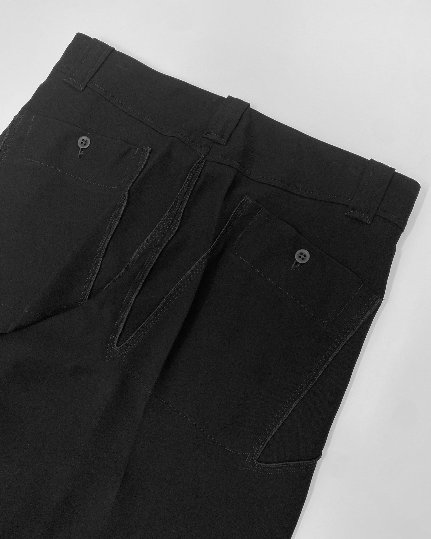 Marithé + François Girbaud 2000s Wide Leg Ironed Crease Pants Black