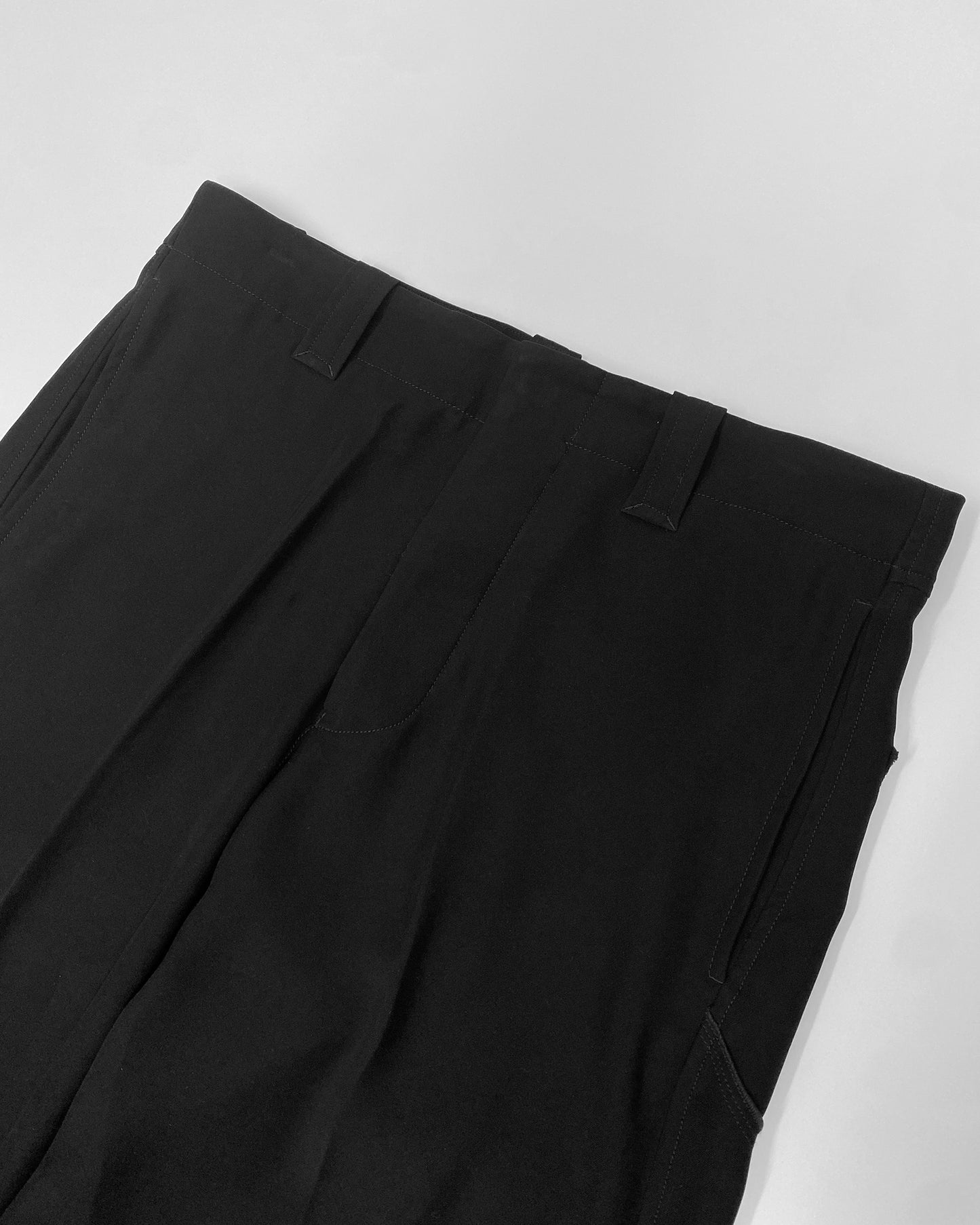 Marithé + François Girbaud 2000s Wide Leg Ironed Crease Pants Black