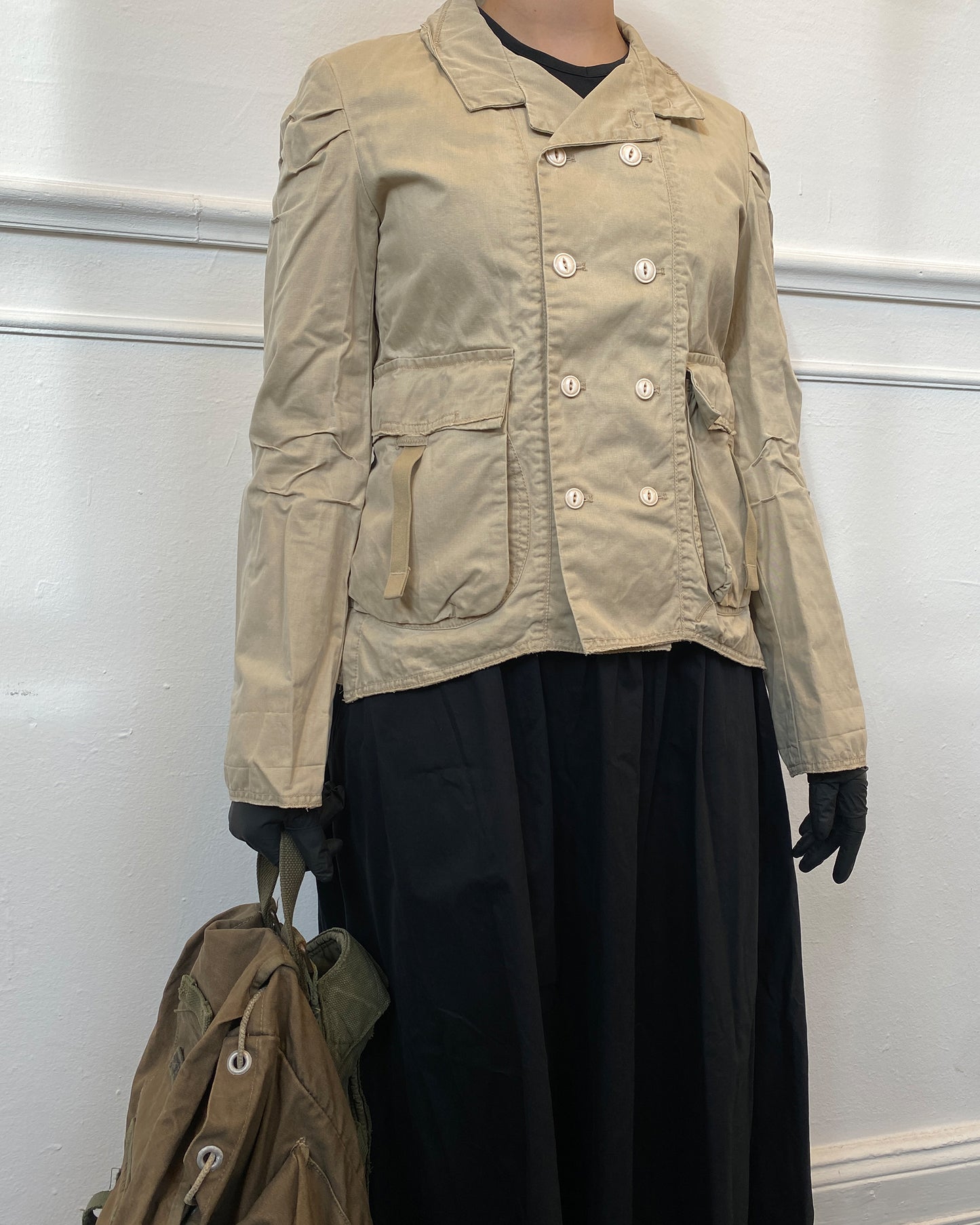 Marithé + François Girbaud 1990s Double Breasted Jacket Beige