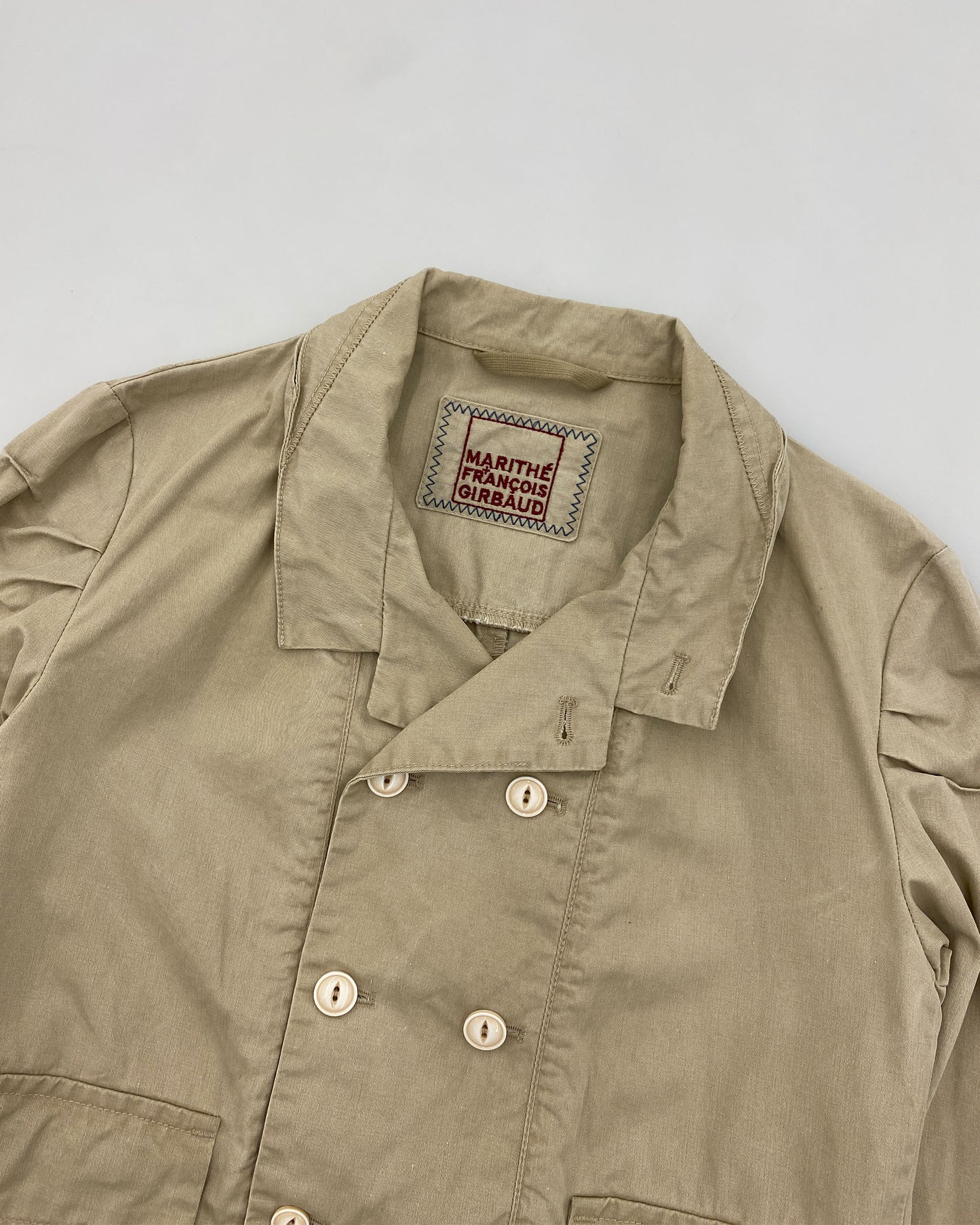 Marithé + François Girbaud 1990s Double Breasted Jacket Beige