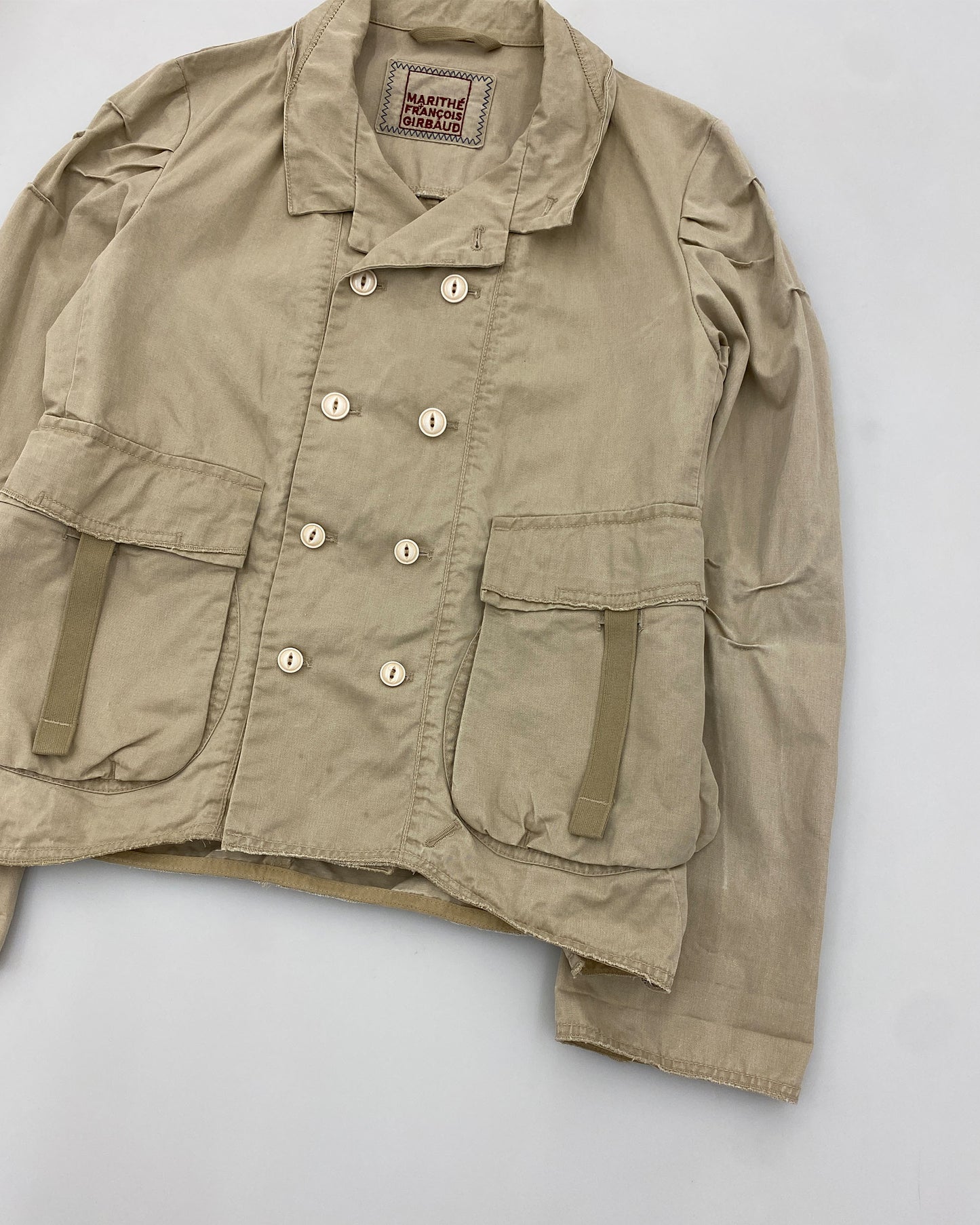 Marithé + François Girbaud 1990s Double Breasted Jacket Beige