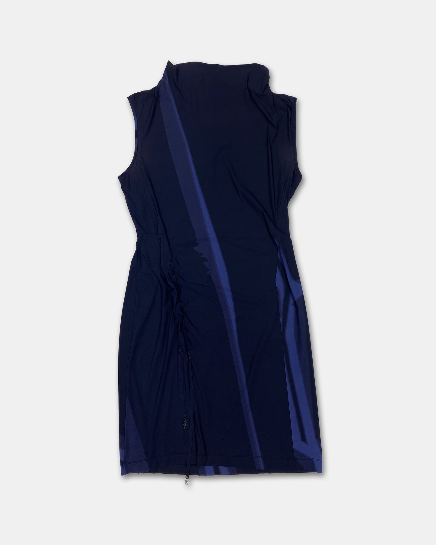 Marithé + François Girbaud 2020s Sleeveless Adjustable Stretch Dress Blue Navy
