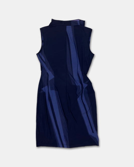 Marithé + François Girbaud 2020s Sleeveless Adjustable Stretch Dress Blue Navy