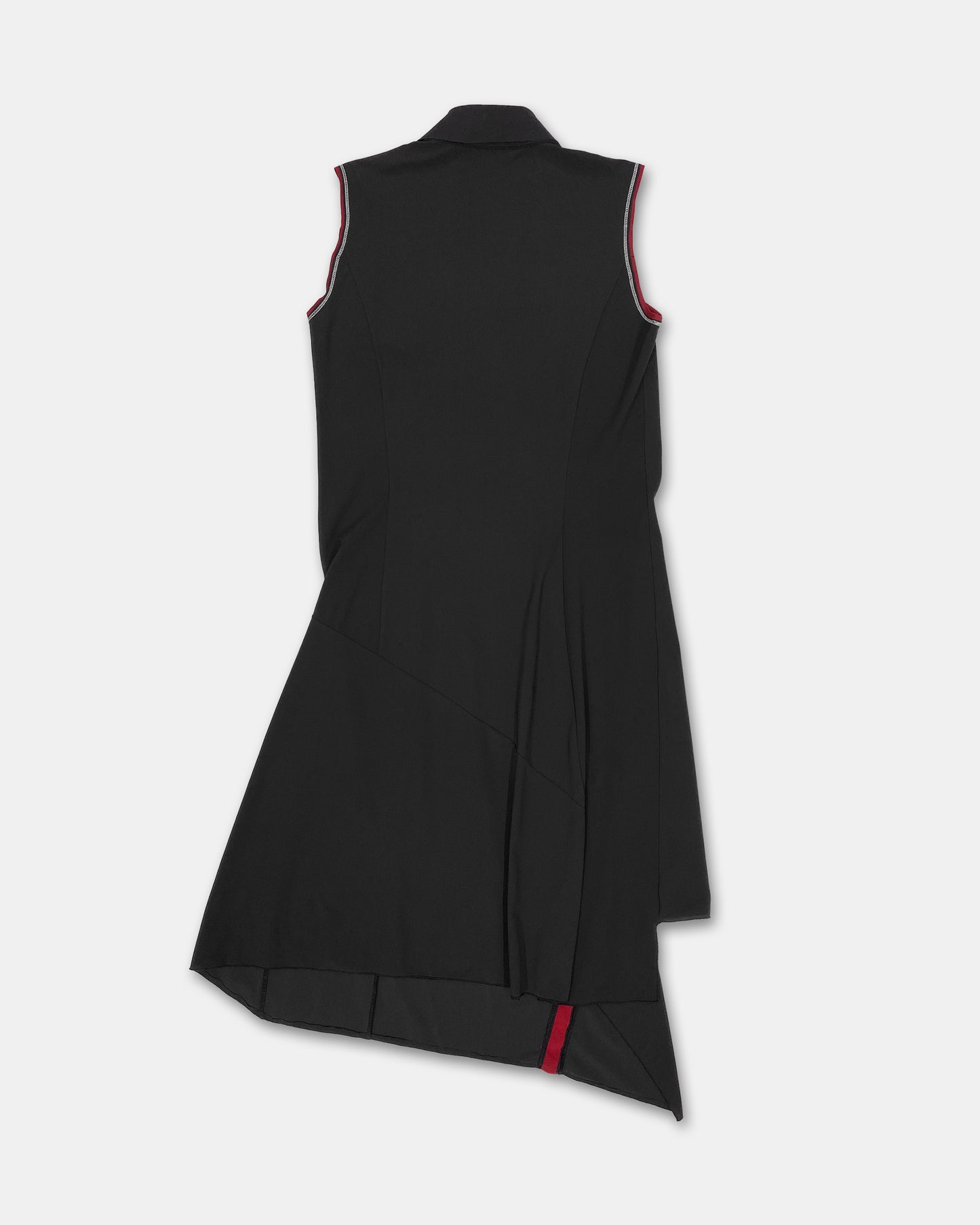 Marithé + François Girbaud 2010s Sleeveless Chest Pocket Stretch Dress Brown