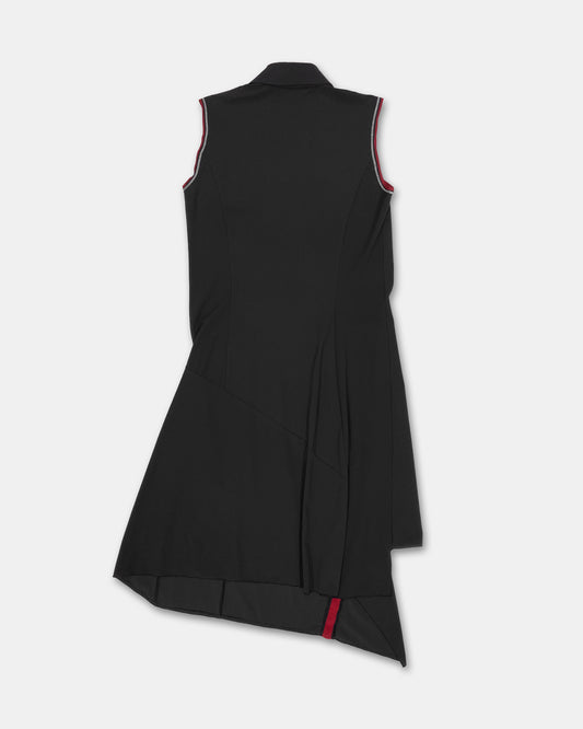 Marithé + François Girbaud 2010s Sleeveless Chest Pocket Stretch Dress Brown