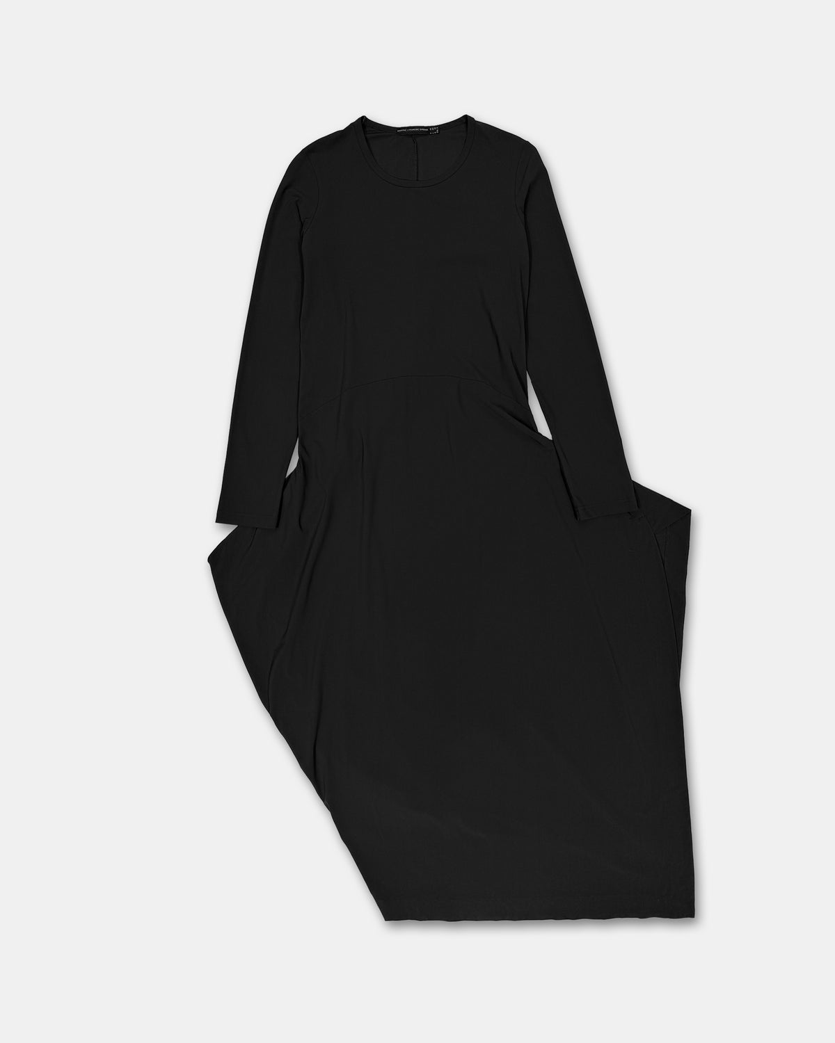 Marithé + François Girbaud 2010s Asymmetrical Longsleeve Stretch Dress Dark Grey