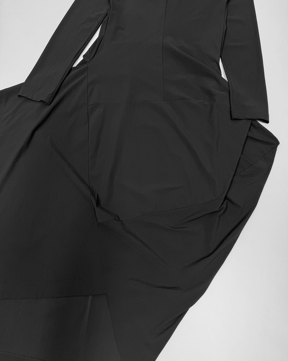 Marithé + François Girbaud 2010s Asymmetrical Longsleeve Stretch Dress Dark Grey