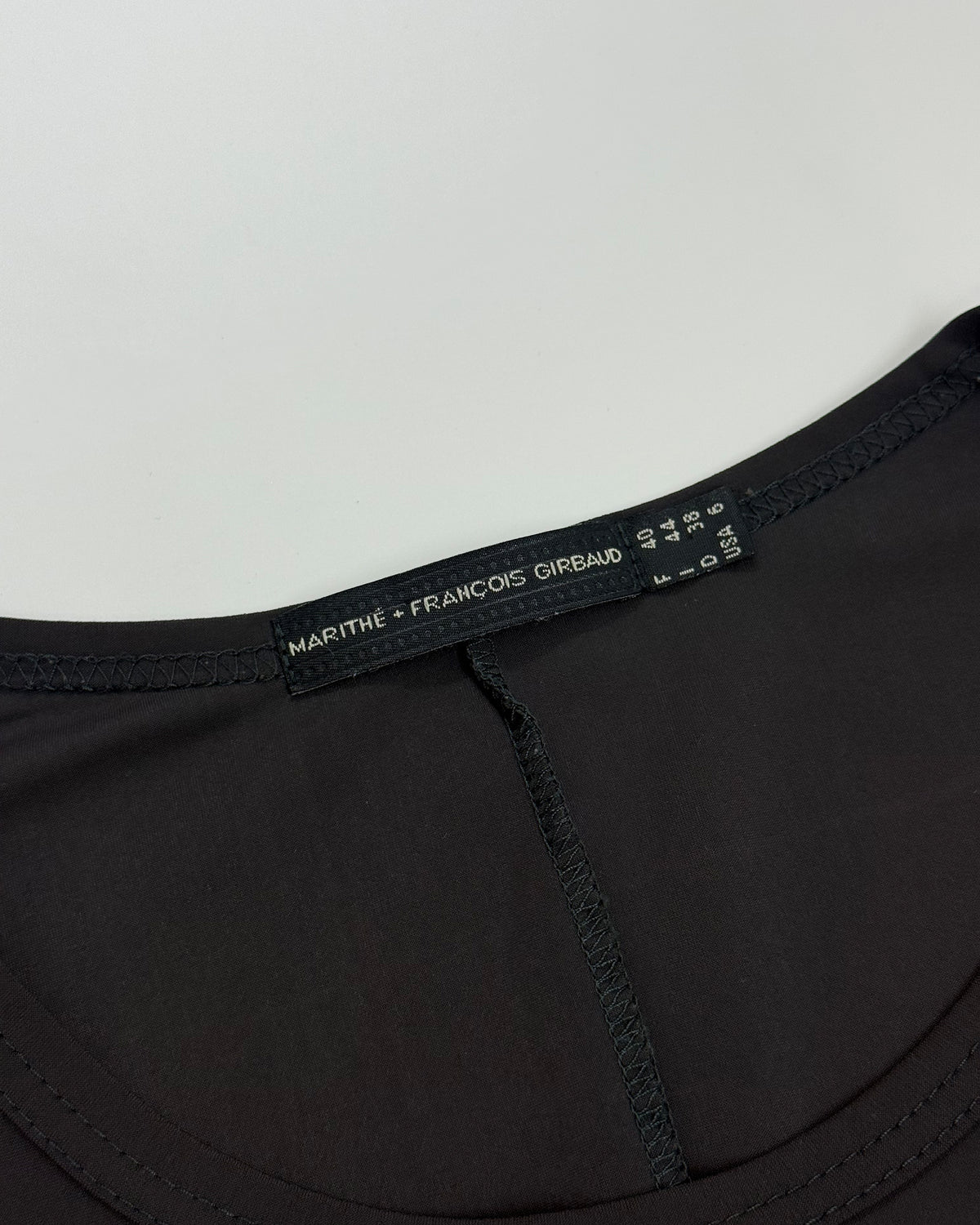 Marithé + François Girbaud 2010s Asymmetrical Longsleeve Stretch Dress Dark Grey