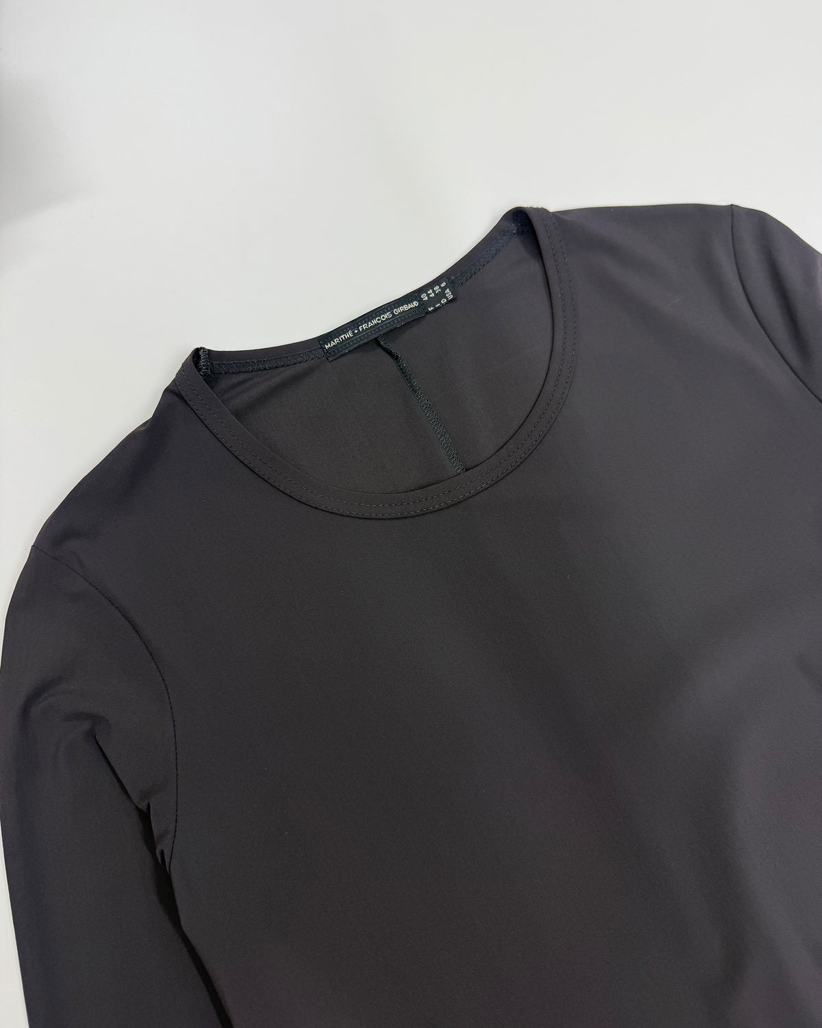 Marithé + François Girbaud 2010s Asymmetrical Longsleeve Stretch Dress Dark Grey