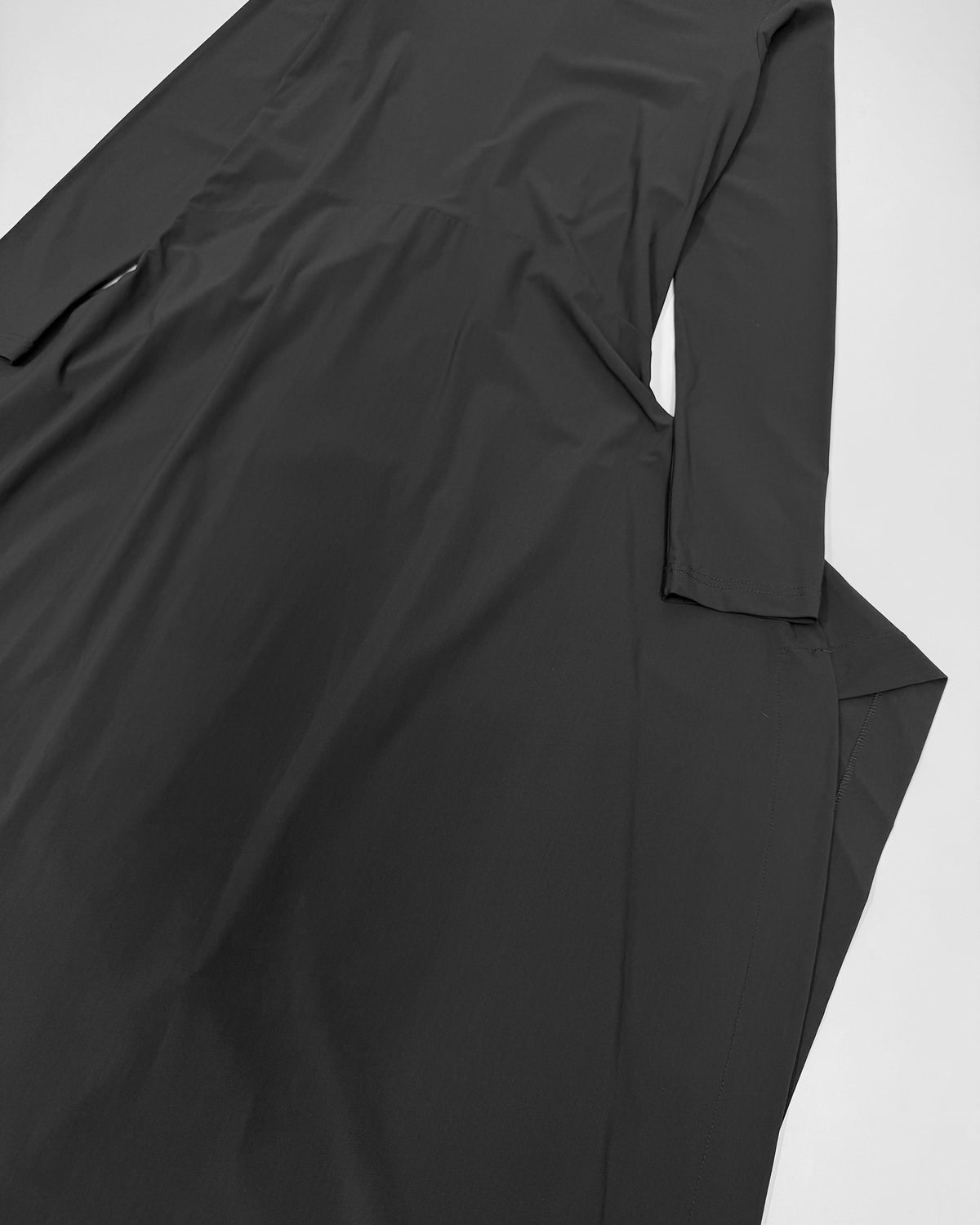 Marithé + François Girbaud 2010s Asymmetrical Longsleeve Stretch Dress Dark Grey