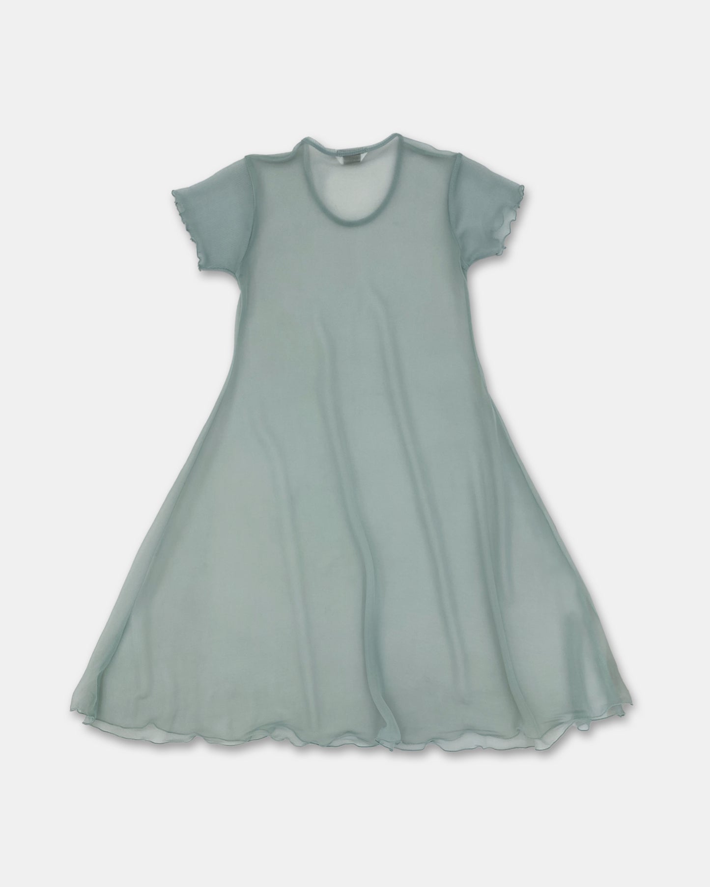 Marithé + François Girbaud 1990s See Through Mesh Dress Light Blue