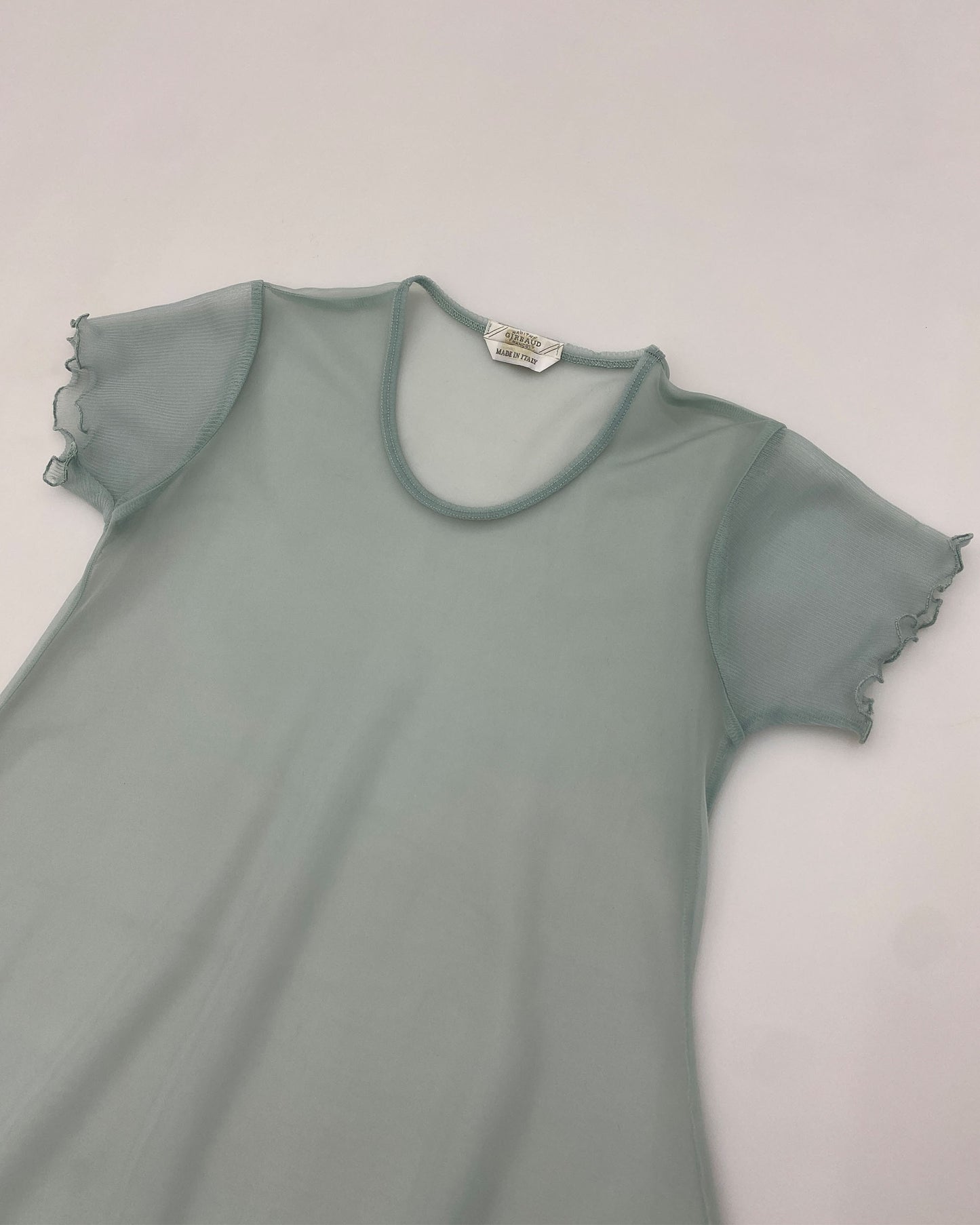 Marithé + François Girbaud 1990s See Through Mesh Dress Light Blue