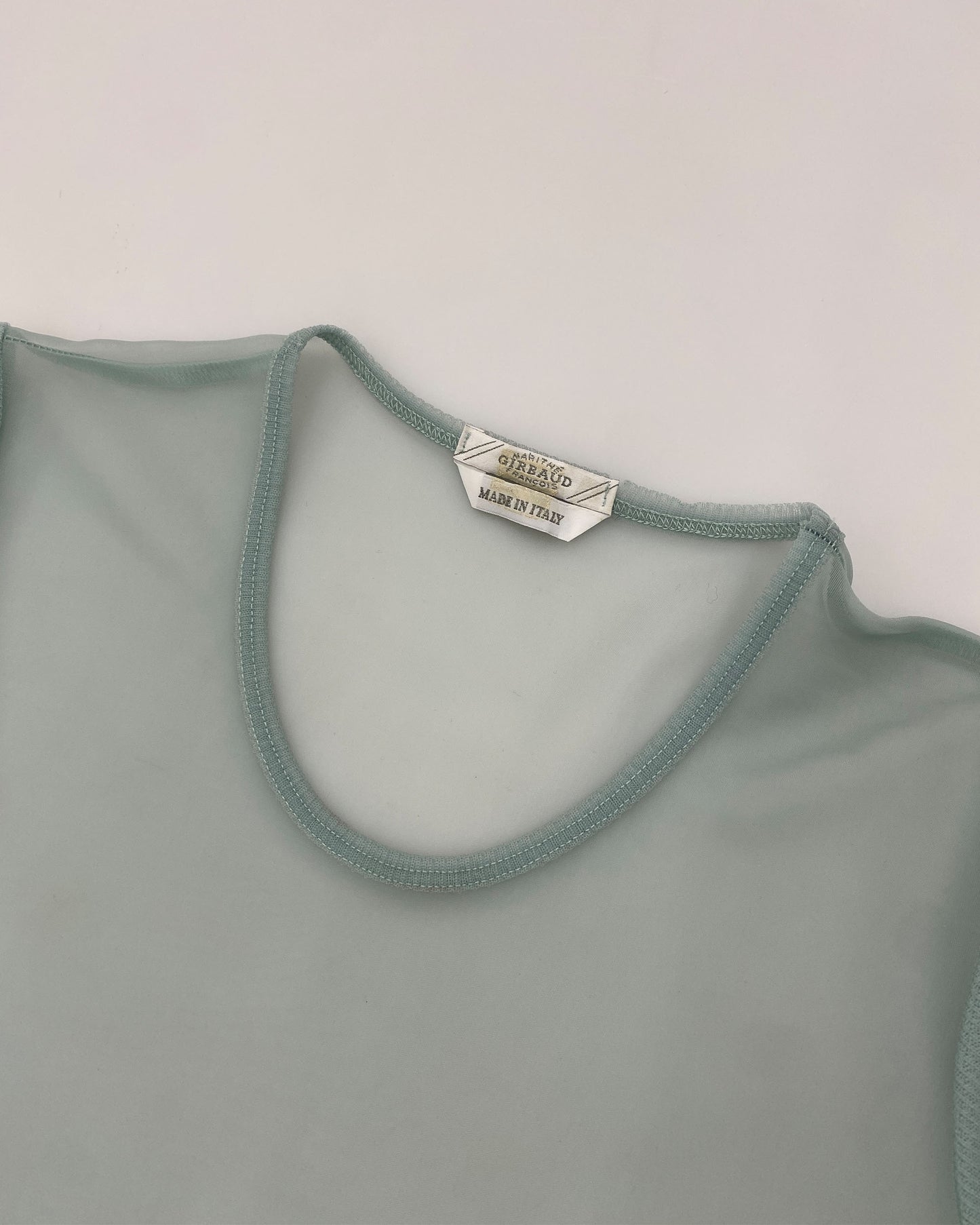 Marithé + François Girbaud 1990s See Through Mesh Dress Light Blue