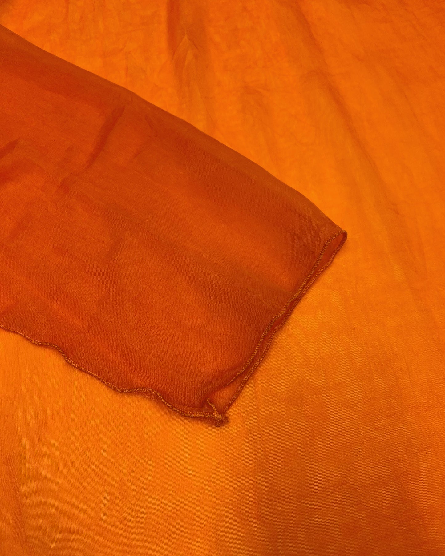 Marithé + François Girbaud 1990s See Through Inside Out Seam Mesh Longsleeve Dress Orange
