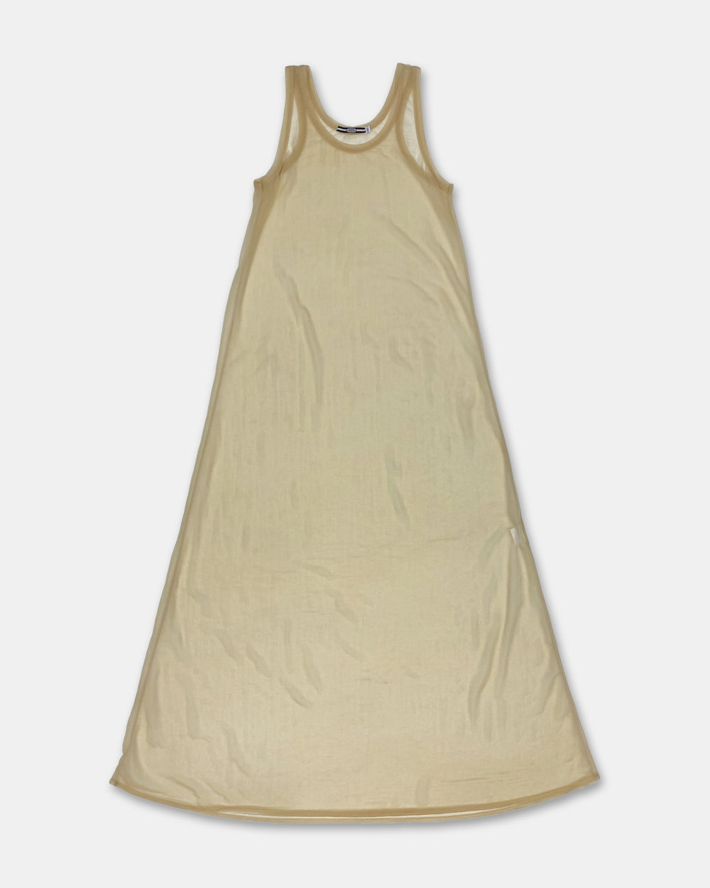 Marithé + François Girbaud 1980s See Through Mesh Tank Dress Nude Beige