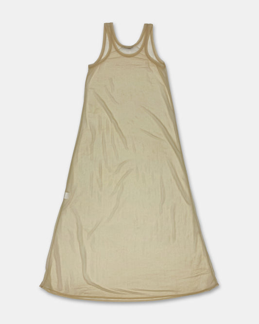 Marithé + François Girbaud 1980s See Through Mesh Tank Dress Nude Beige