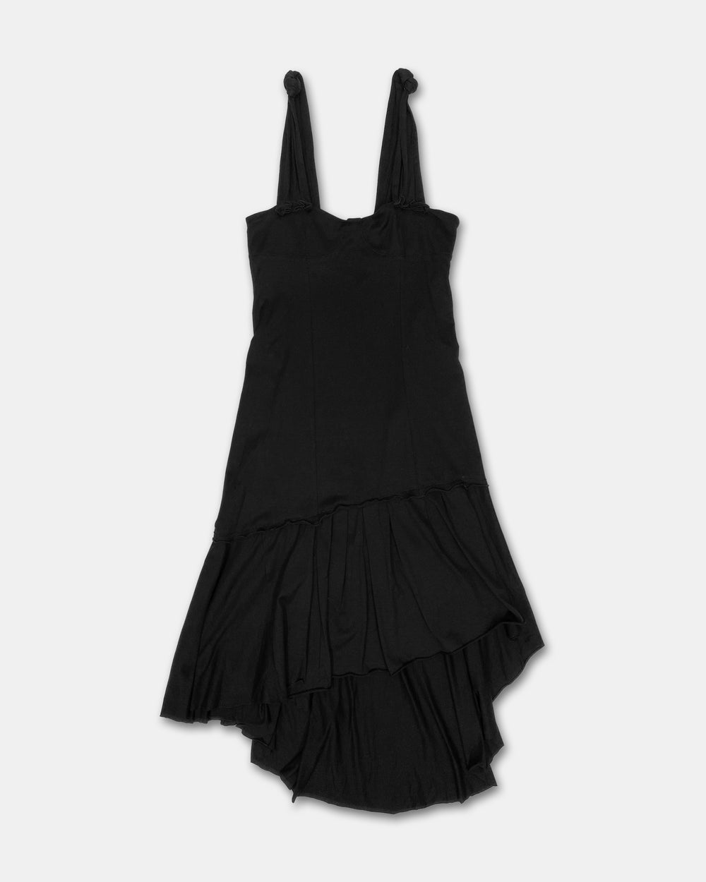 Marithé + François Girbaud 2010s Open Hemd Stretch Knot Tank Dress Black