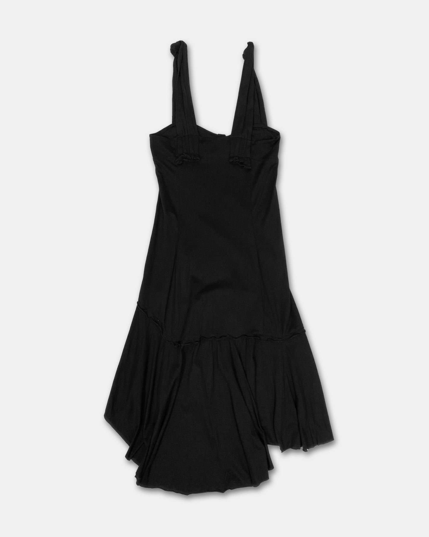 Marithé + François Girbaud 2010s Open Hemd Stretch Knot Tank Dress Black