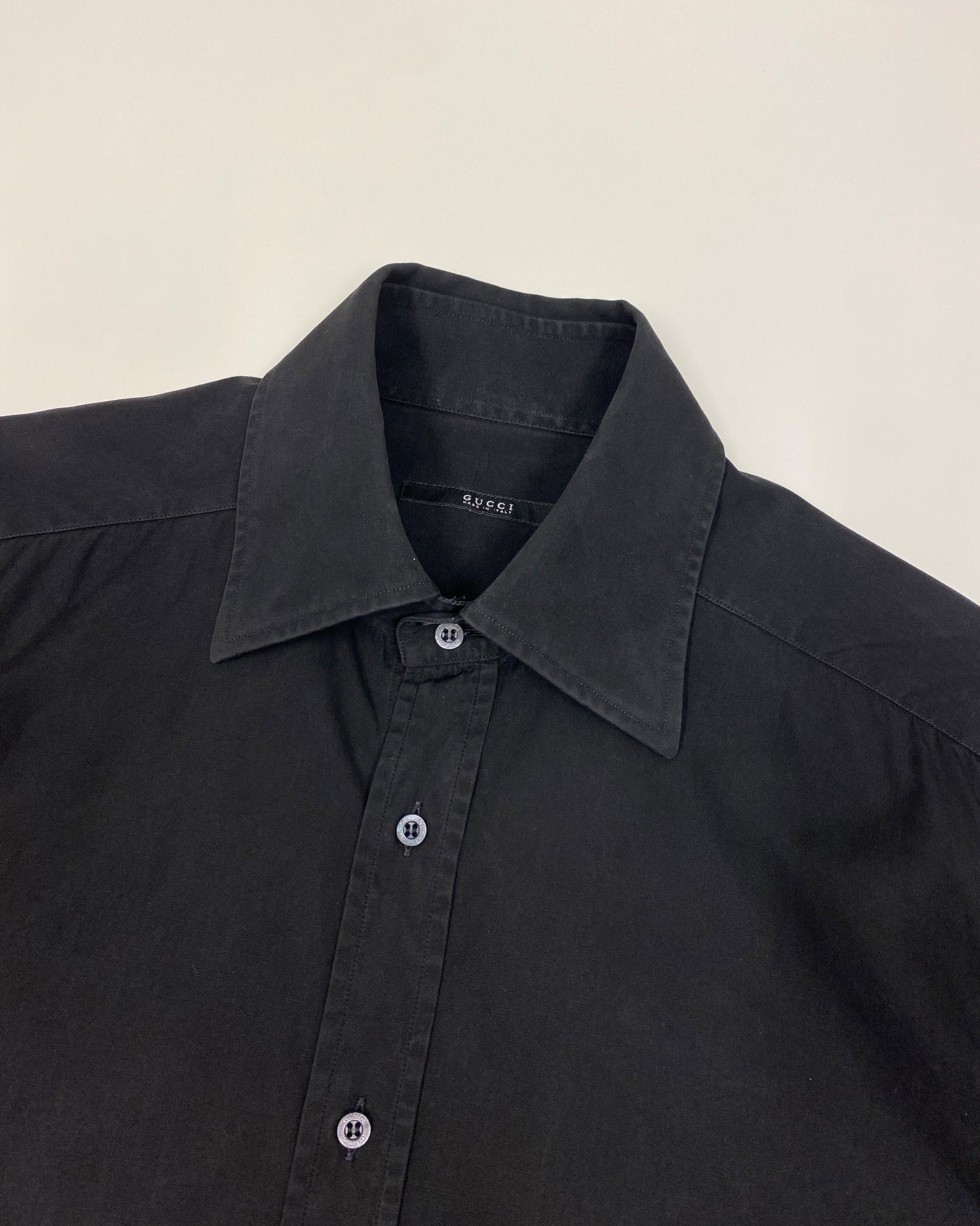 Gucci by Tom Ford 2000s Classic Cufflinks Shirt Black