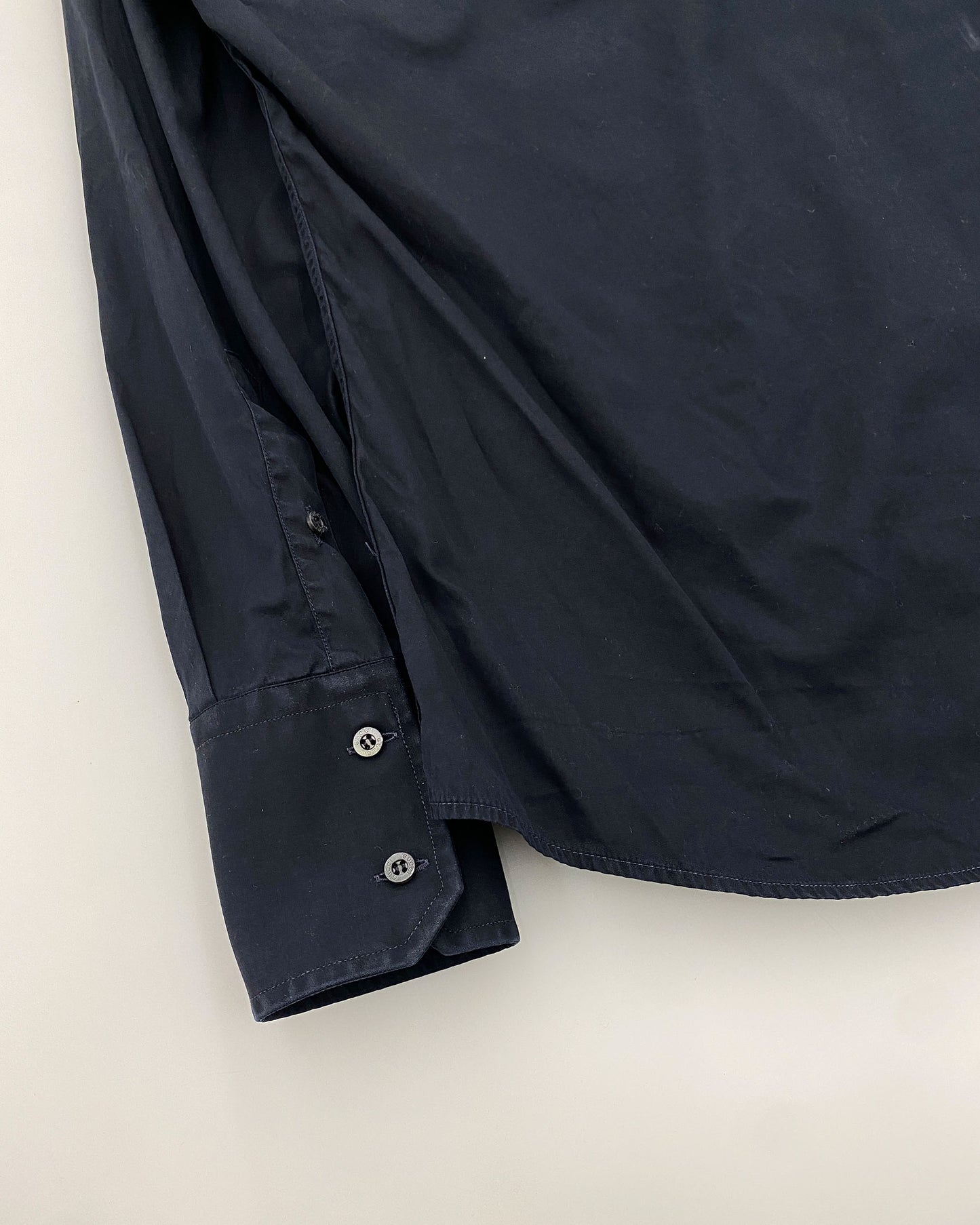 Gucci by Tom Ford 2000s Slit Collar Shirt Black Navy