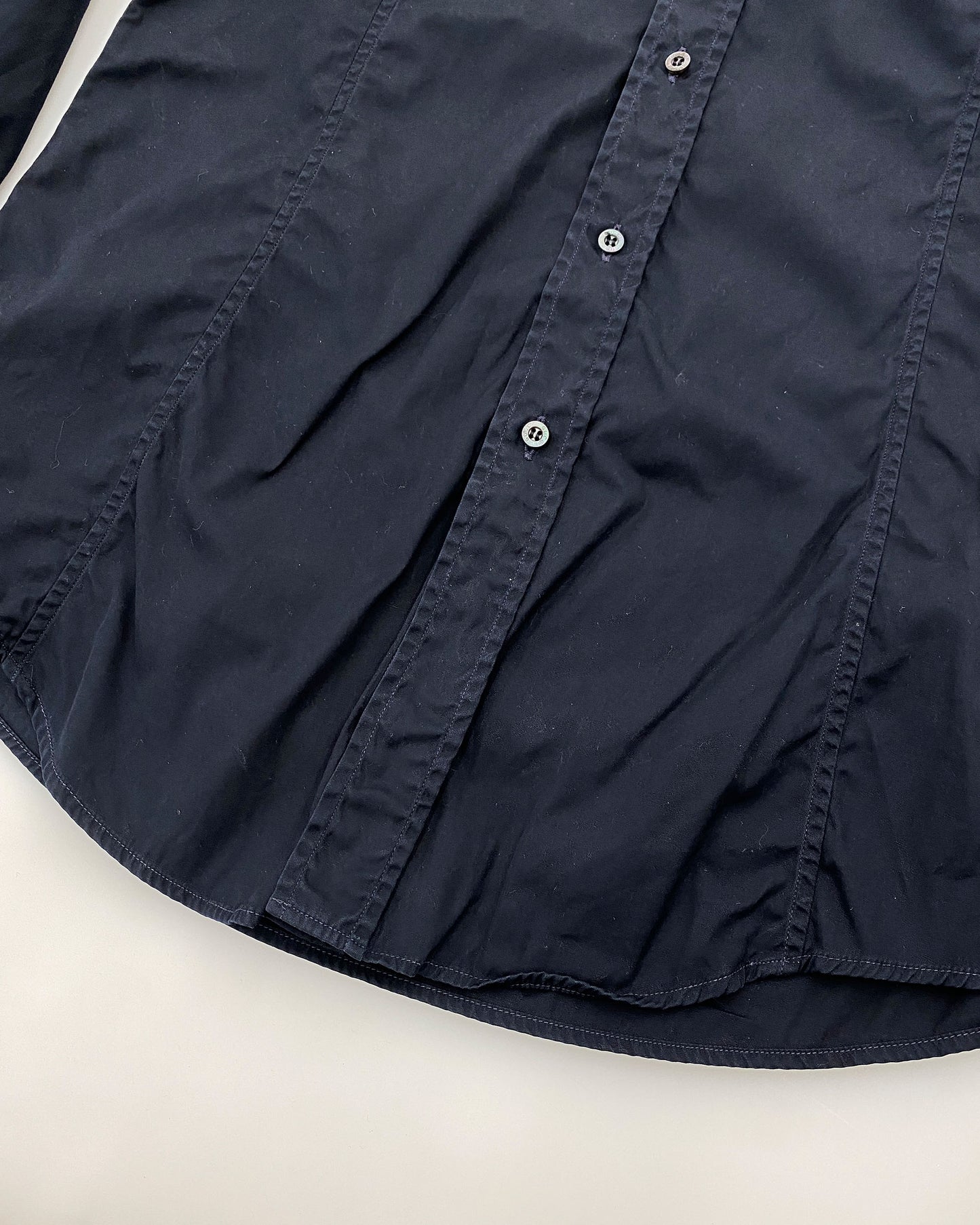 Gucci by Tom Ford 2000s Slit Collar Shirt Black Navy