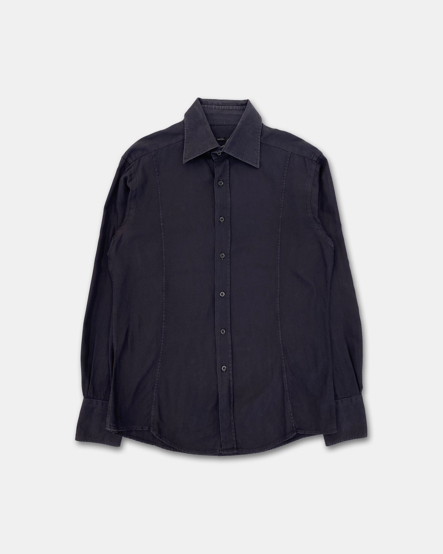 Gucci by Frida Giannini 2010s Herringbone Shirt Purple Navy