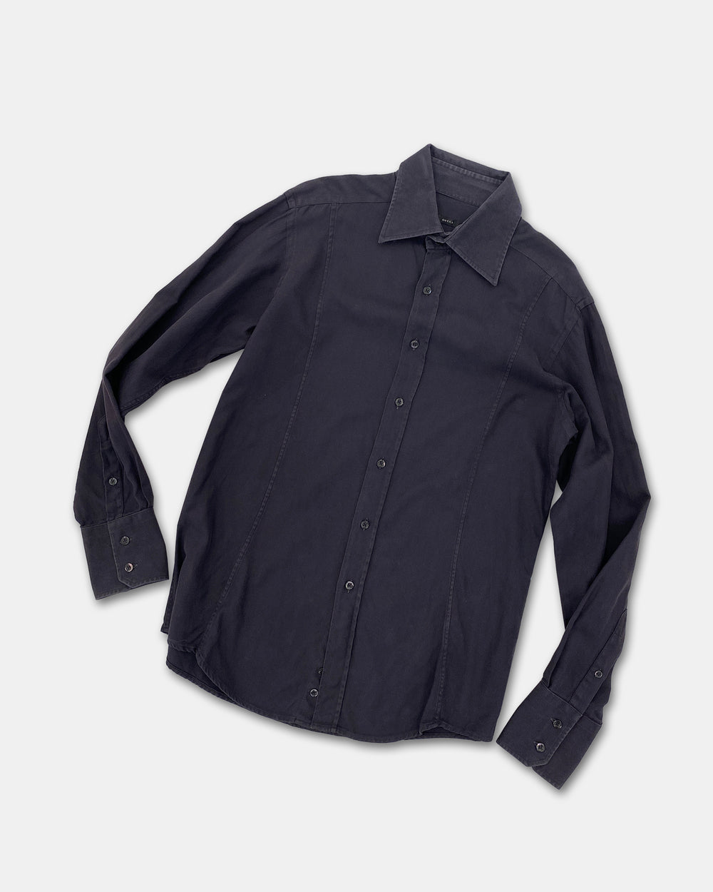 Gucci by Frida Giannini 2010s Herringbone Shirt Purple Navy