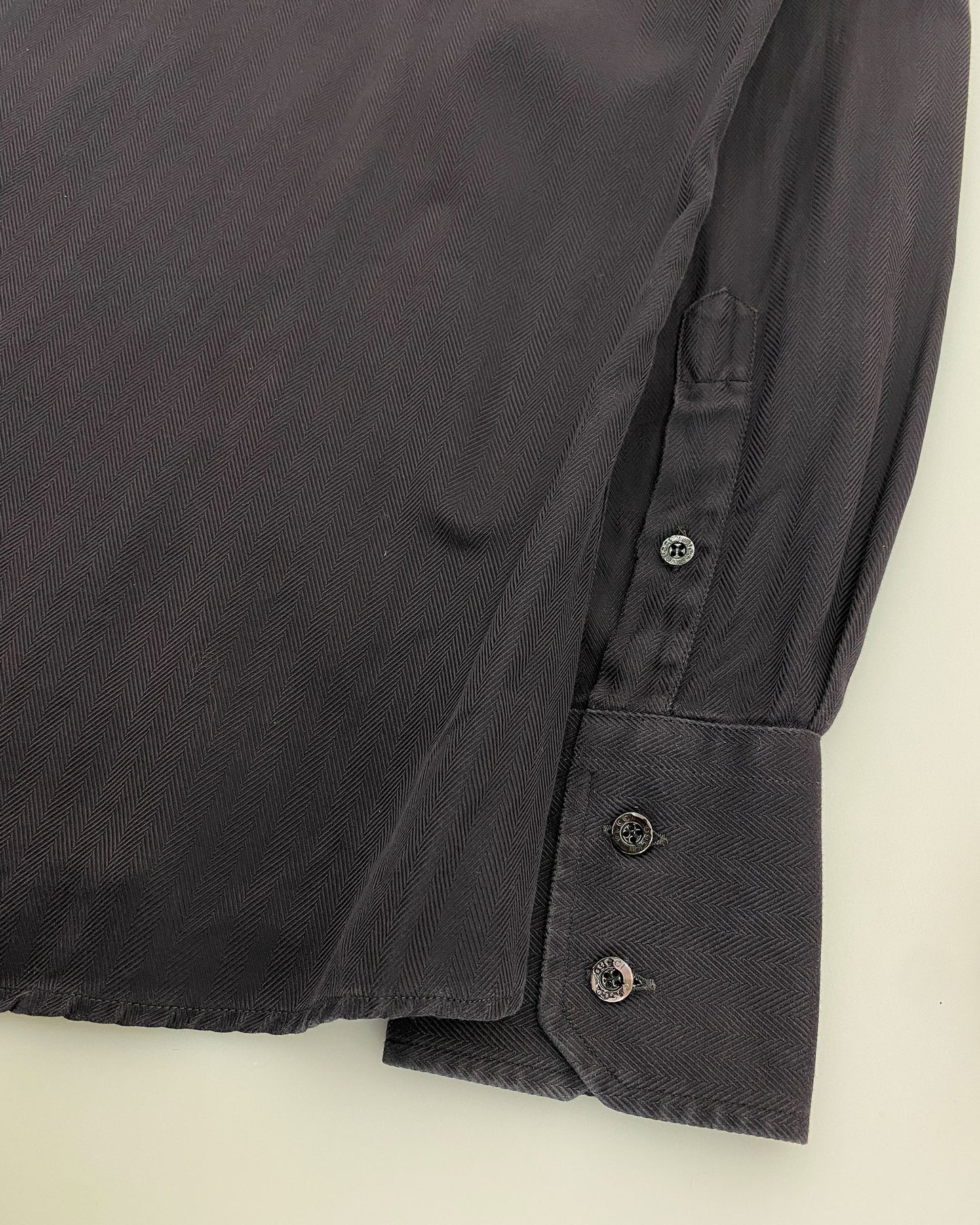 Gucci by Frida Giannini 2010s Herringbone Shirt Purple Navy