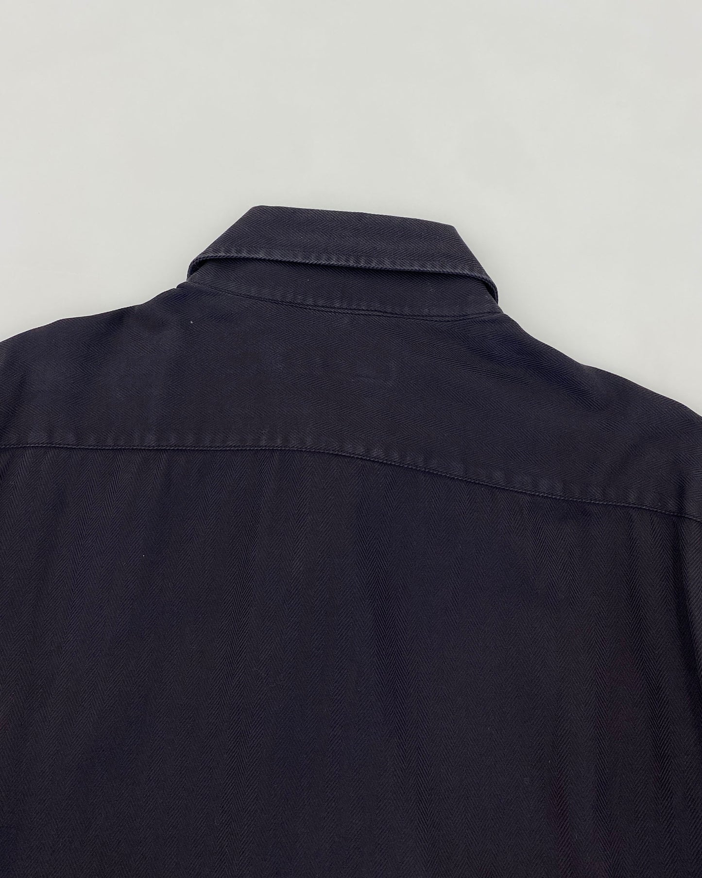 Gucci by Frida Giannini 2010s Herringbone Shirt Purple Navy