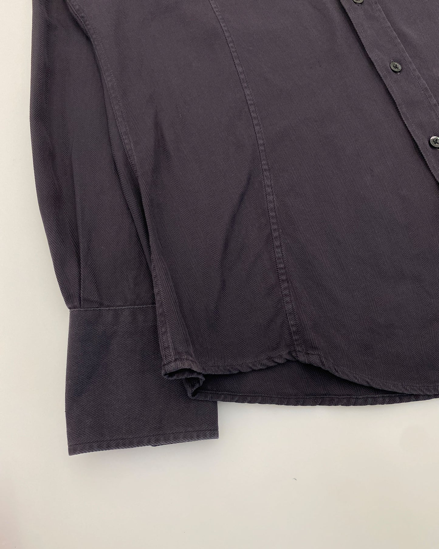 Gucci by Frida Giannini 2010s Herringbone Shirt Purple Navy