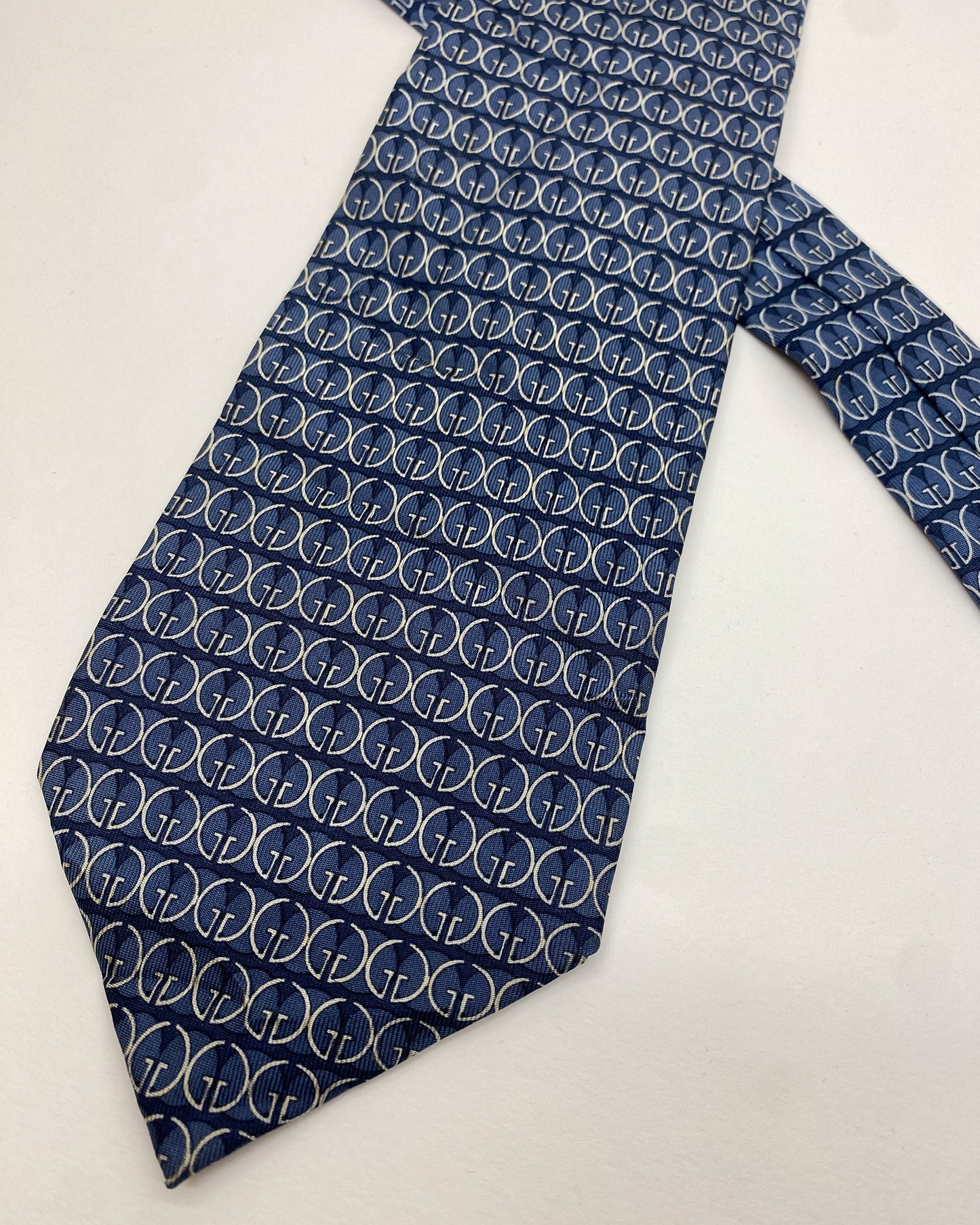 Gucci 2000s Monogram Tie Navy
