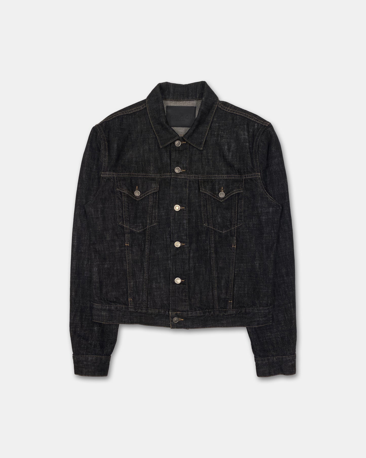 Gucci by Tom Ford 2000s Classic Denim Jacket Dark Grey