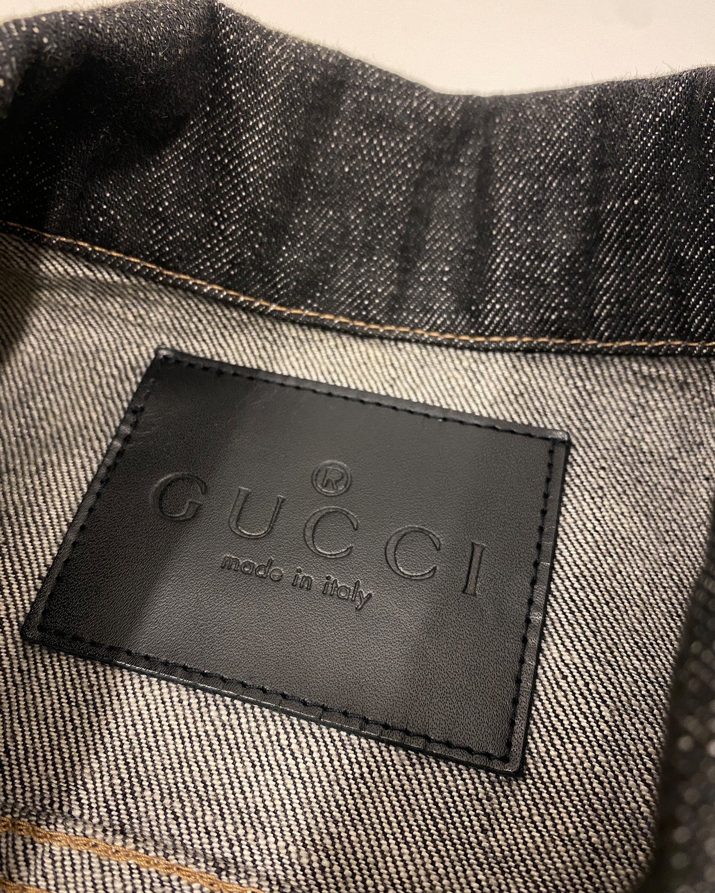 Gucci by Tom Ford 2000s Classic Denim Jacket Dark Grey
