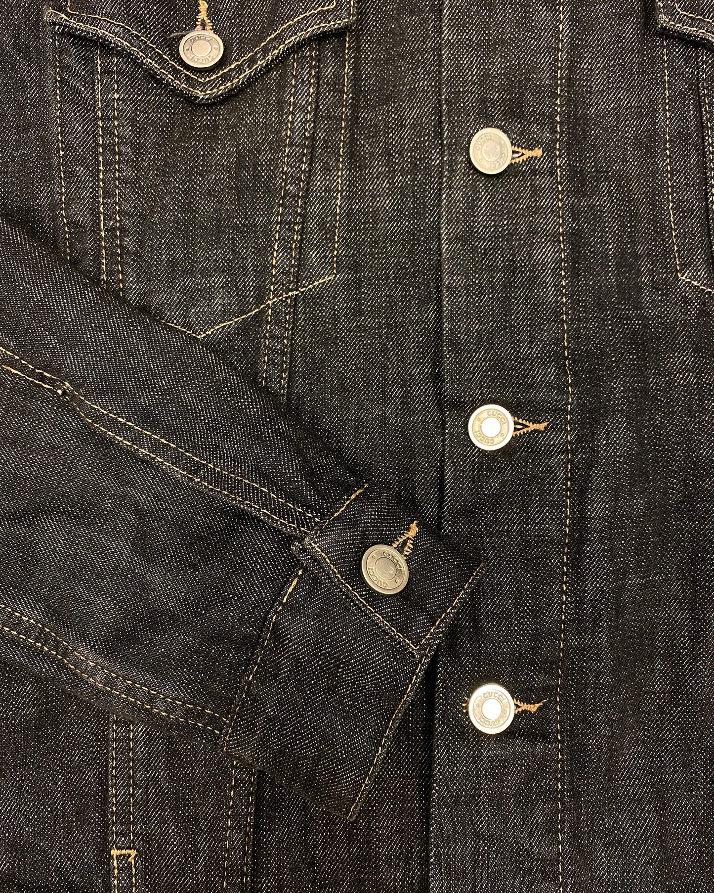 Gucci by Tom Ford 2000s Classic Denim Jacket Dark Grey