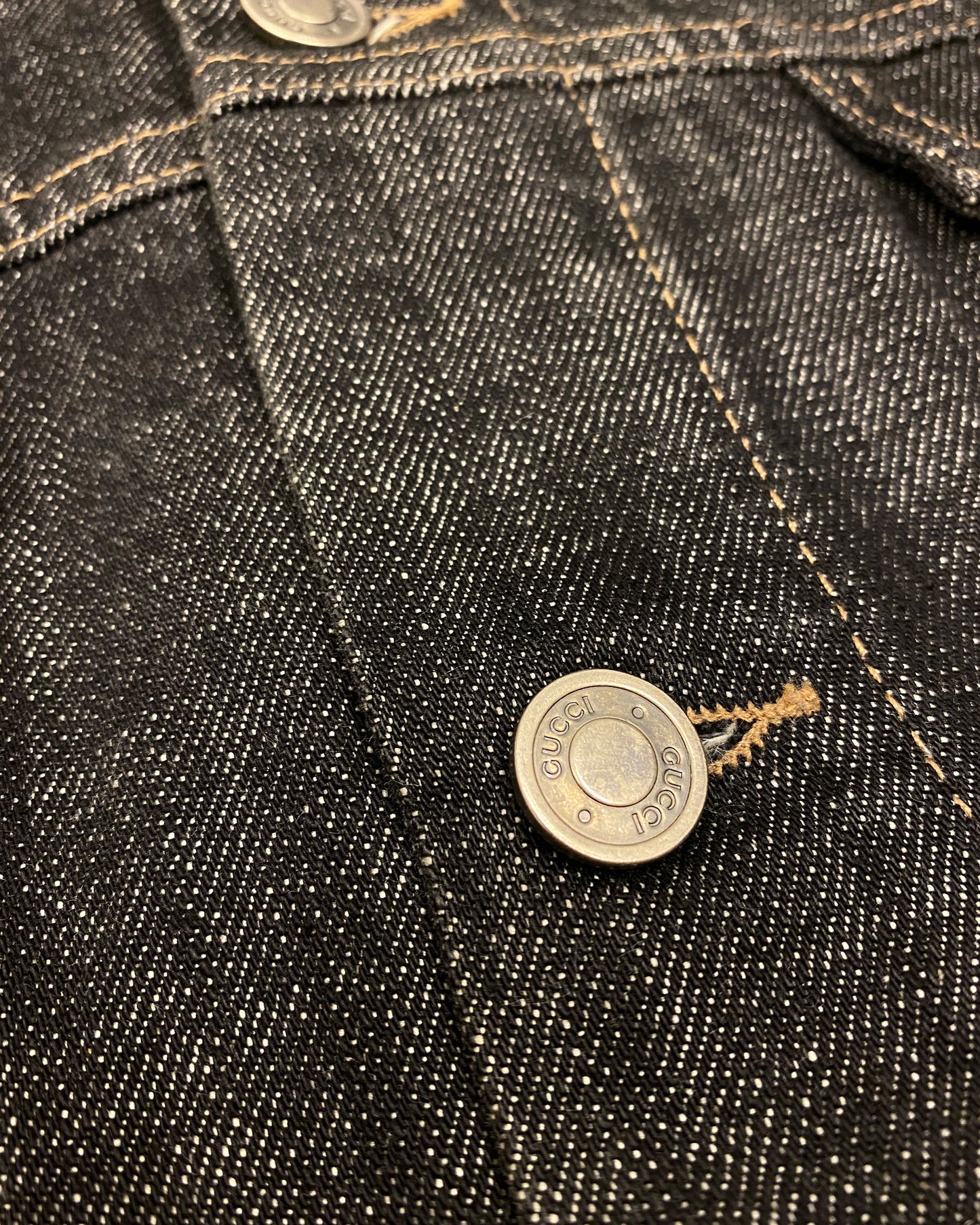 Gucci by Tom Ford 2000s Classic Denim Jacket Dark Grey