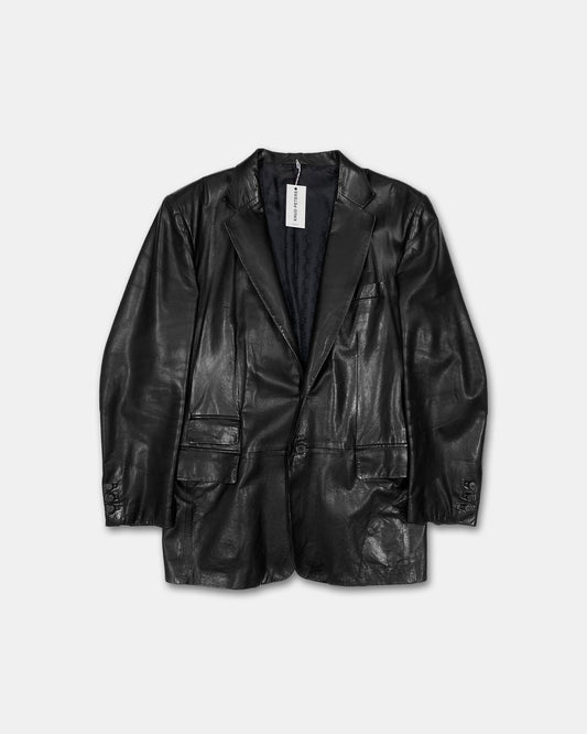 Gucci by Tom Ford 1990s Leather Blazer Jacket Black