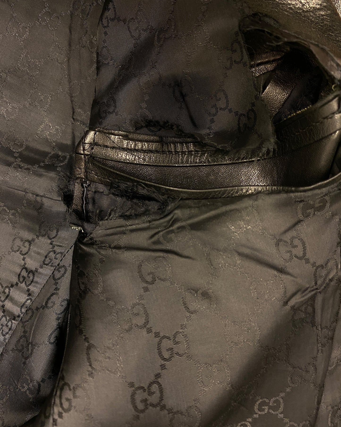 Gucci by Tom Ford 1990s Leather Blazer Jacket Black
