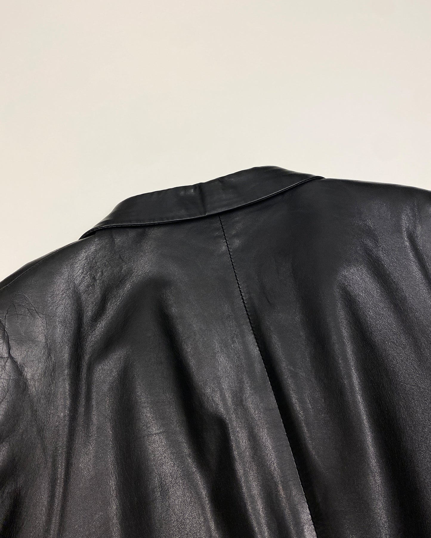 Gucci by Tom Ford 1990s Leather Blazer Jacket Black