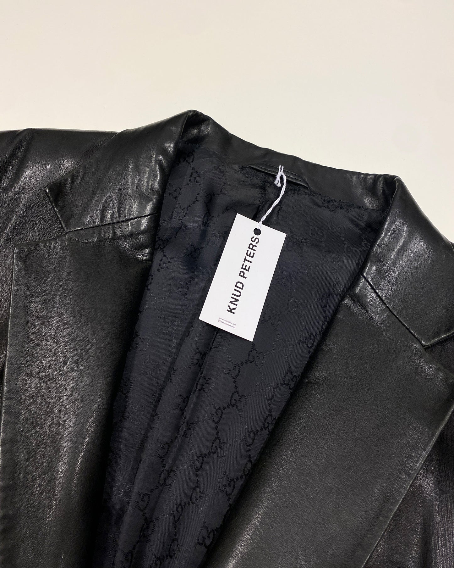 Gucci by Tom Ford 1990s Leather Blazer Jacket Black