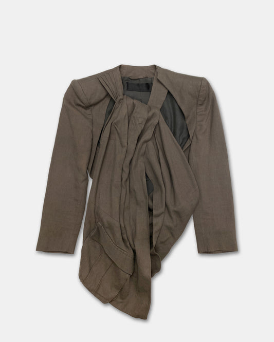 Haider Ackermann SS2010 Runway Warp Blazer Jacket Brown