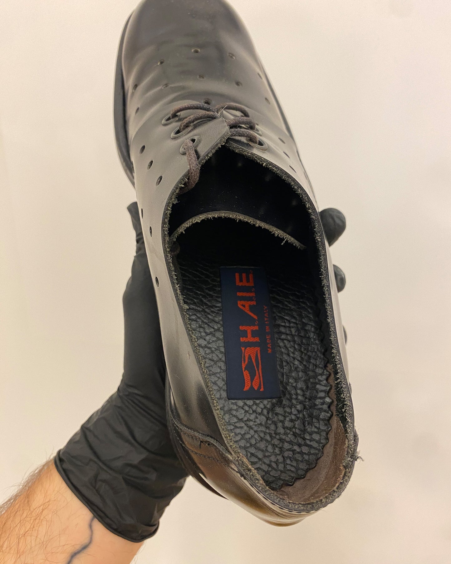 H.A.I.E. 2000s Studded Leather Derby Shoes Black