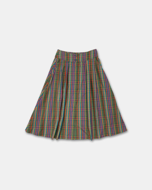 Vintage 1990s Striped Cotton Skirt Multicolor