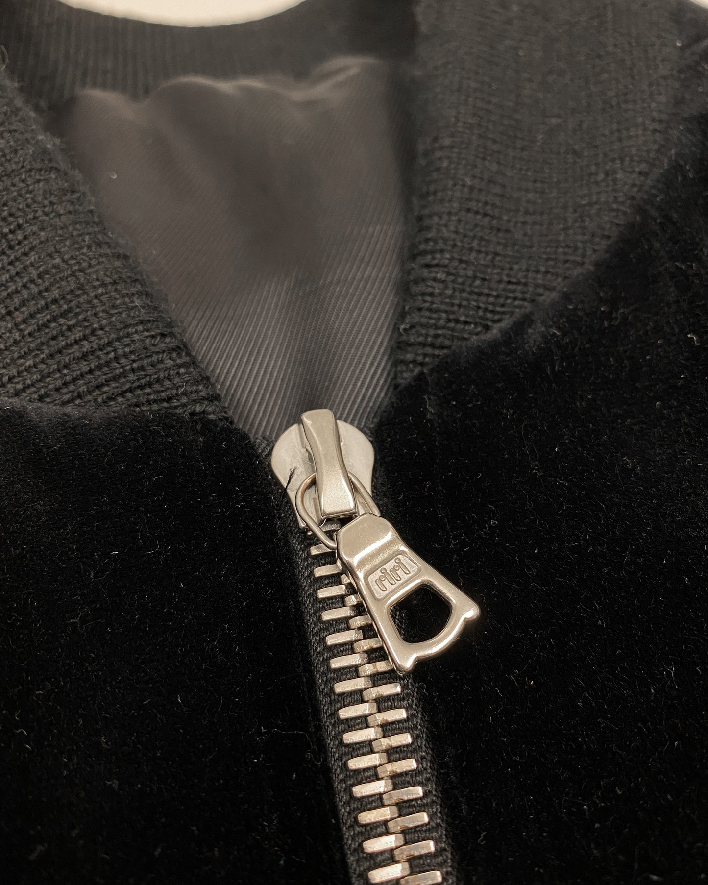 Harmony Paris 2010s Padded Velvet MA-1 Bomber Jacket Black