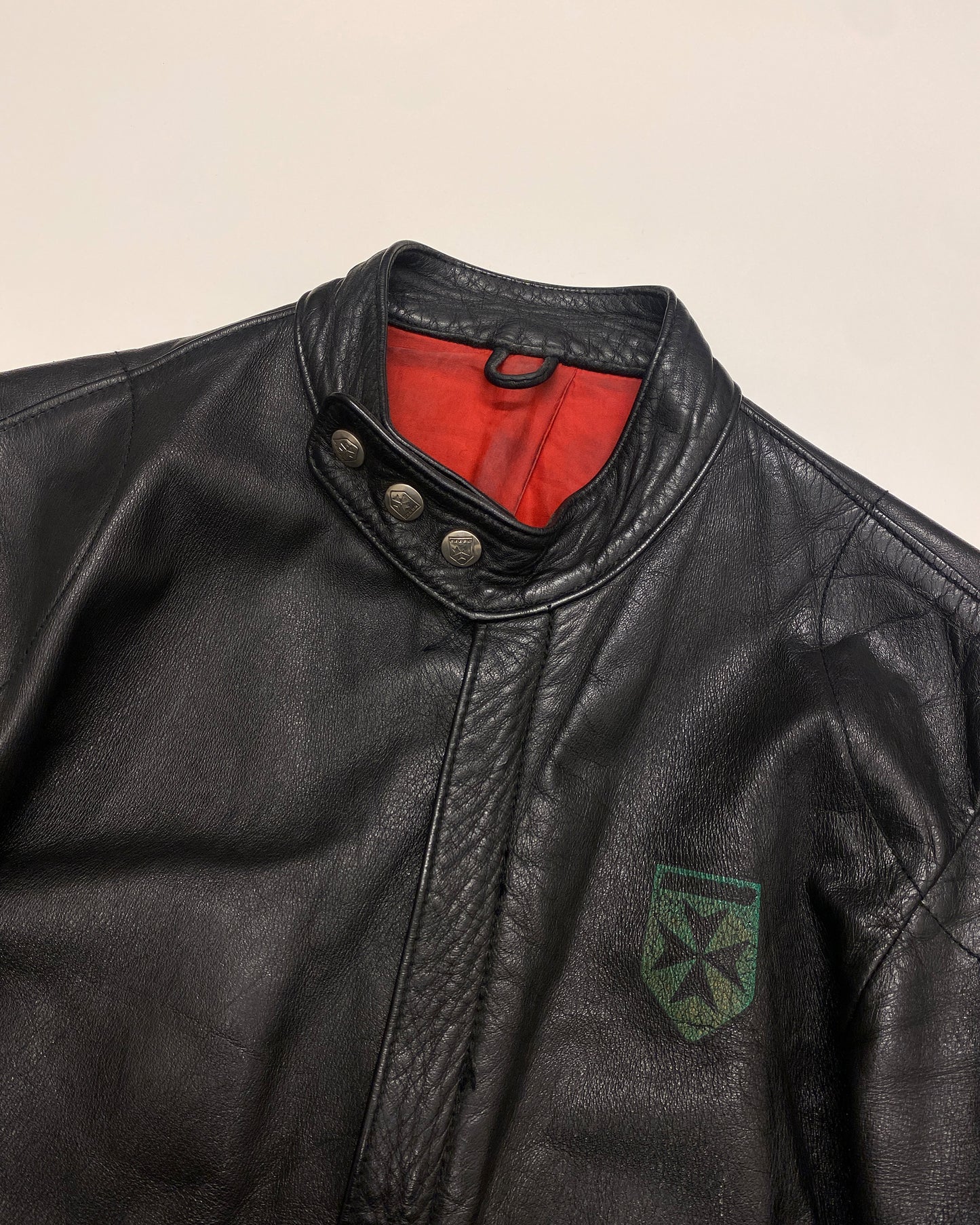 Harro 1980s Racing Leatherjacket Black
