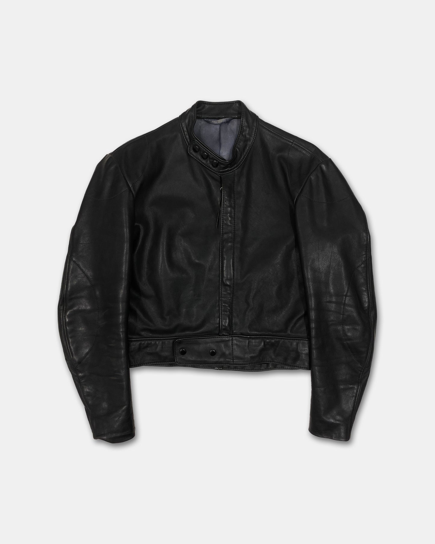 Harro 1970s Racing Leather Jacket Black