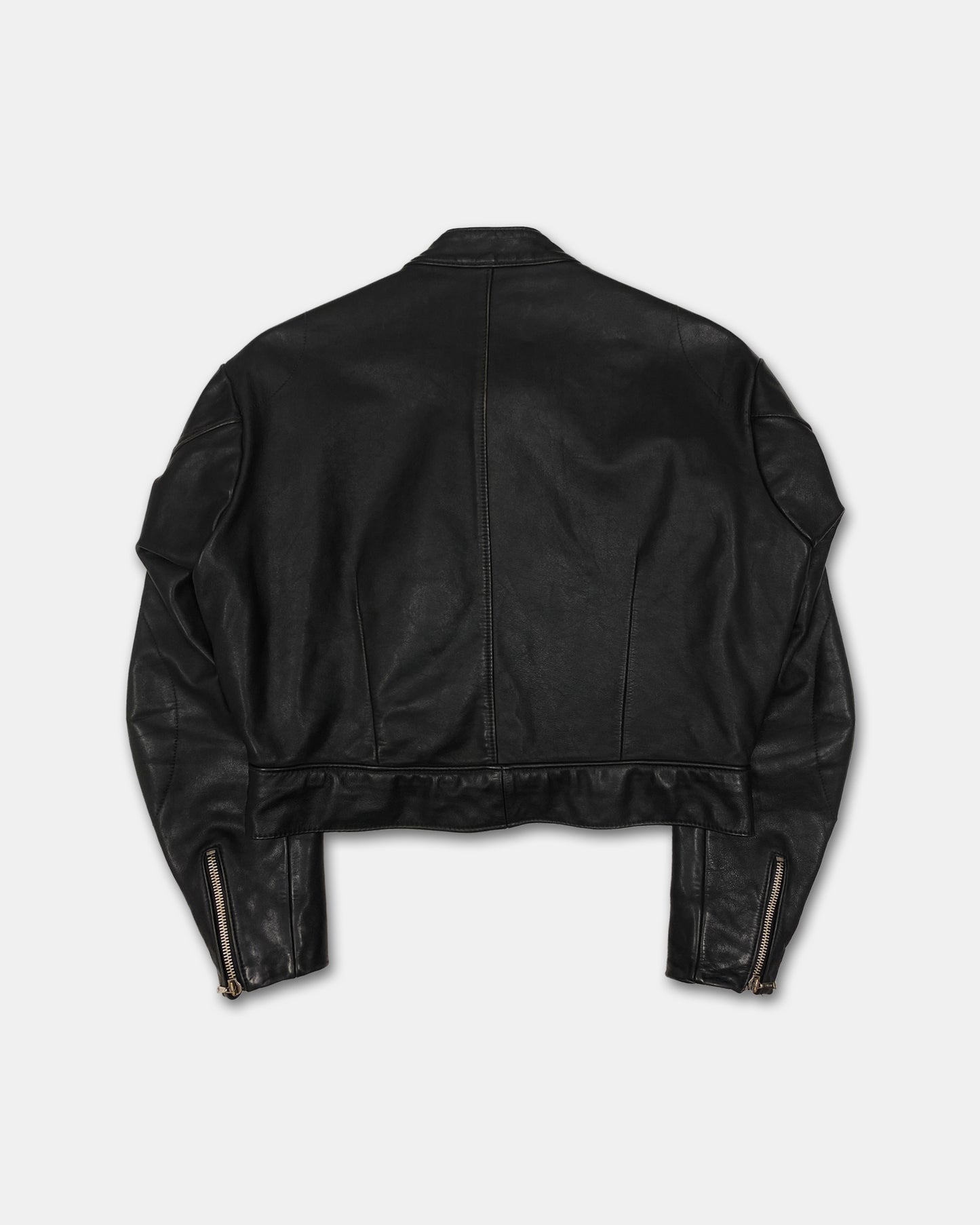 Harro 1970s Racing Leather Jacket Black